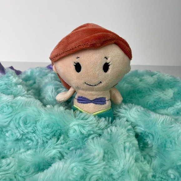 HALLMARK Itty Bittys Ariel Little Mermaid Lovey Satin Trim Baby Security Blanket - Picture 3 of 16
